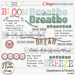 Daydreams & Flowers - Word Art - by Neia Scraps