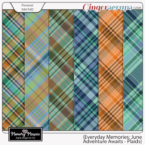 Everyday Memories: June-Adventure Awaits Plaid Papers by Memory Mosaic Everyday Memories: June-Adventure Awaits Plaid Papers by Memory Mosaic