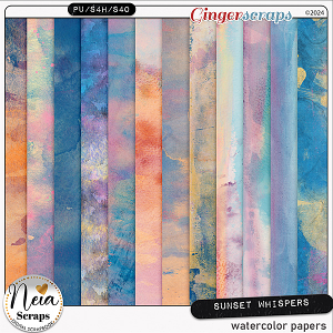 Sunset Whispers - Watercolor Papers - by Neia Scraps