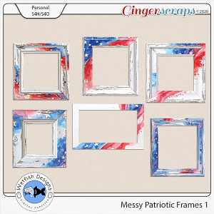 Patriotic Watercolor Frames 1 by Wetfish Designs 
