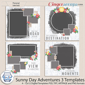 Sunny Day Adventures 3 Templates by Miss Fish