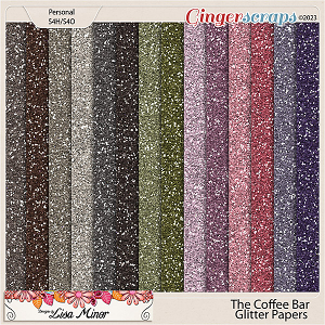 The Coffee Bar Glitter Papers from Designs by Lisa Minor