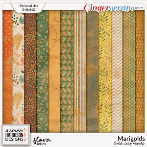 Marigolds Gold Leaf Papers by Aimee Harrison