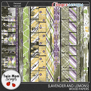 Lavender and Lemons - WOOD PAPERS by Twin Mom Scraps