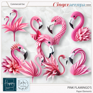 CU Pink Paper Flamingo's by Happy Scrapbooking Studio