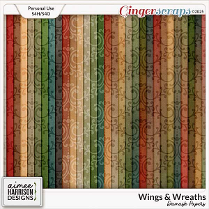 Wings & Wreaths Damask Papers by Aimee Harrison