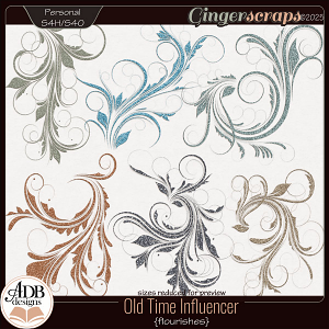 Old Time Influencer Flourishes by ADB Designs