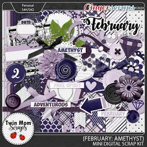 February: Amethyst - MINI KIT by Twin Mom Scraps