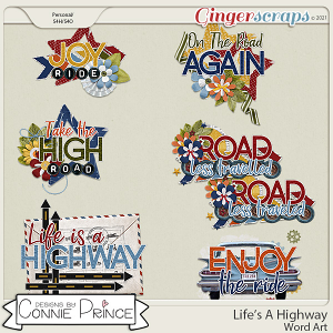 Life's A Highway - Word Art Pack by Connie Prince