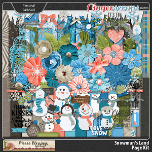 Snowman's Land Page Kit by Moore Blessings Digital Design 