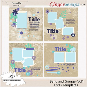 Bend and Grunge_Vol1 12x12 Temps - by Adrienne Skelton Designs