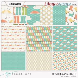 Brollies and Boots Layered Patterns (CU) by GS Creations