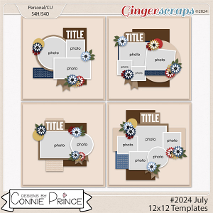 #2024 July -  12x12 Templates (CU Ok) by Connie Prince