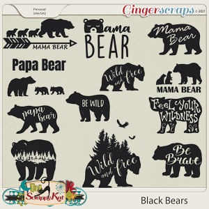 Black Bears Word Art by The Scrappy Kat