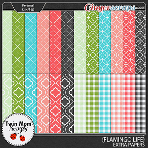 Flamingo Life - EXTRA PAPERS by Twin Mom Scraps