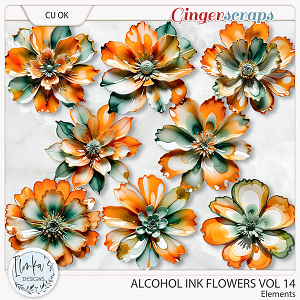 CU Alcohol Ink Flowers Vol 14 by Ilonka's Designs