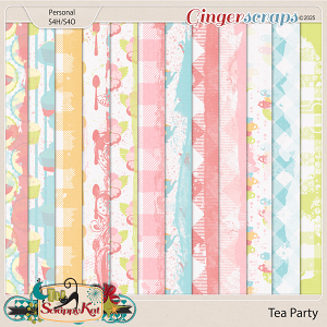 Tea Party Distressed Paper by The Scrappy Kat