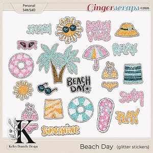 Beach Day Sparkle Stickers Kit by Kelley Danielle Design