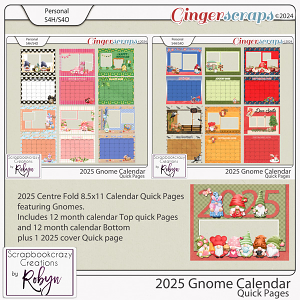 2025 Gnome Calendar by Scrapbookcrazy Creations