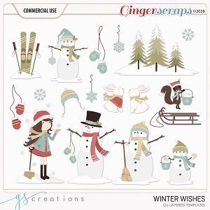 Winter Wishes Layered Templates (CU) by GS Creations