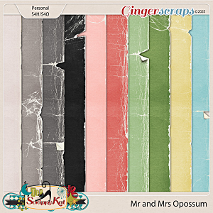 Mr. and Mrs. Opossum Torn Papers by The Scrappy Kat