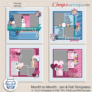 Month to Month - January & February Templates by Miss Fish