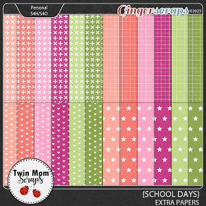 School Days - EXTRA PAPERS by Twin Mom Scraps
