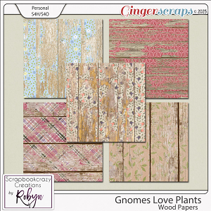 Gnomes Love Plants Wood Papers by Scrapbookcrazy Creations