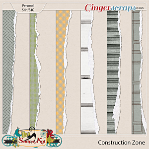 Construction Zone Torn Page Borders by The Scrappy Kat