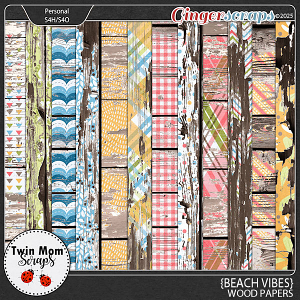 Beach Vibes - WOOD PAPERS by Twin Mom Scraps
