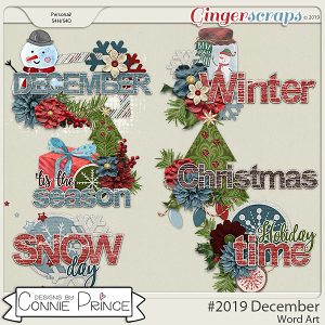#2019 December - Word Art Pack by Connie Prince