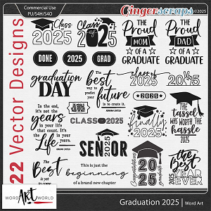 Graduation 2025 Word Art CU OK