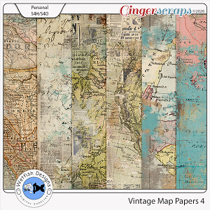 Vintage Map Papers 4 by Wetfish Designs