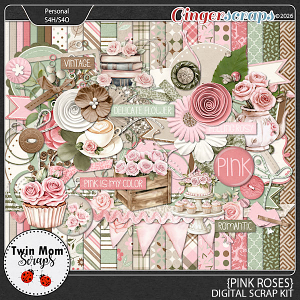 Pink Roses - KIT by Twin Mom Scraps