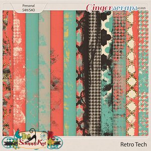 Retro Tech Distressed Papers by The Scrappy Kat