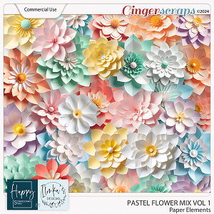 CU Pastel Paper Flower Mix Vol 1 by Happy Scrapbooking Studio
