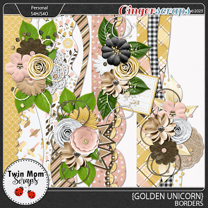 Golden Unicorn - BORDERS by Twin Mom Scraps