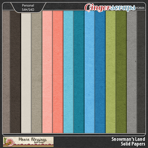 Snowman's Land Solid Paper Pack by Moore Blessings Digital Design