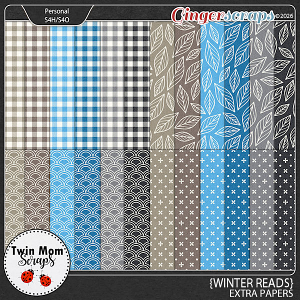 Winter Reads - EXTRA PAPERS by Twin Mom Scraps