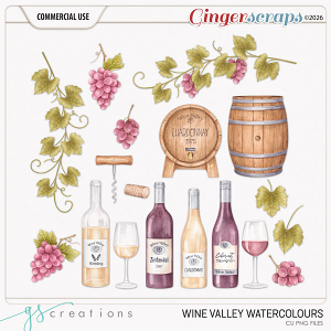 Wine Valley Watercolour (CU) by GS Creations