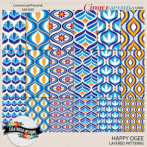 Happy Ogee - CU/PU Layered Patterns by Lisa Rosa Designs