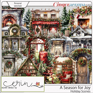 A Season for Joy Holiday Scenes by Mixed Media by Erin