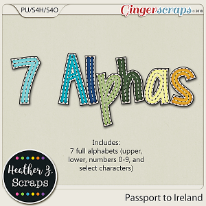 Passport to Ireland ALPHABETS by Heather Z Scraps