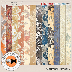 Autumnal Damask 2 by Wetfish Designs Autumnal Damask 2 by Wetfish Designs
