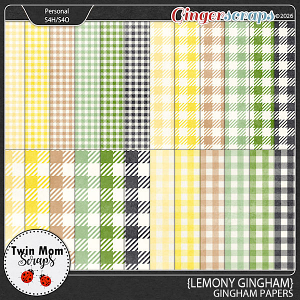 Lemony Gingham - GINGHAM PAPERS by Twin Mom Scraps