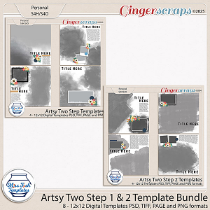 Artsy Two Step 1 & 2 Template Bundle by Miss Fish