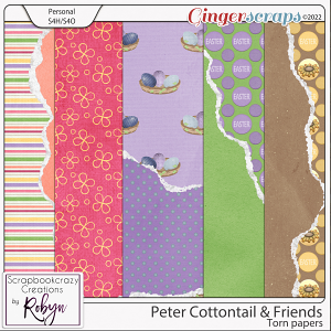 Peter Cottontail and Friends Torn Papers by Scrapbookcrazy Creations