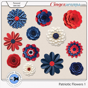 Patriotic Flowers 1 by Wetfish Designs