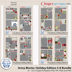 Artsy Blocks: Holiday Edition 5-8 Template Bundle by Miss Fish