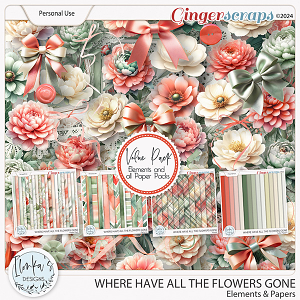Where Have All The Flowers Gone Elements And Papers by Ilonka's Designs 